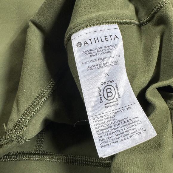 Athleta Salutation Stash High Rise 7/8 Tight Aspen Olive Women's Size 3X NWT - Picture 6 of 12
